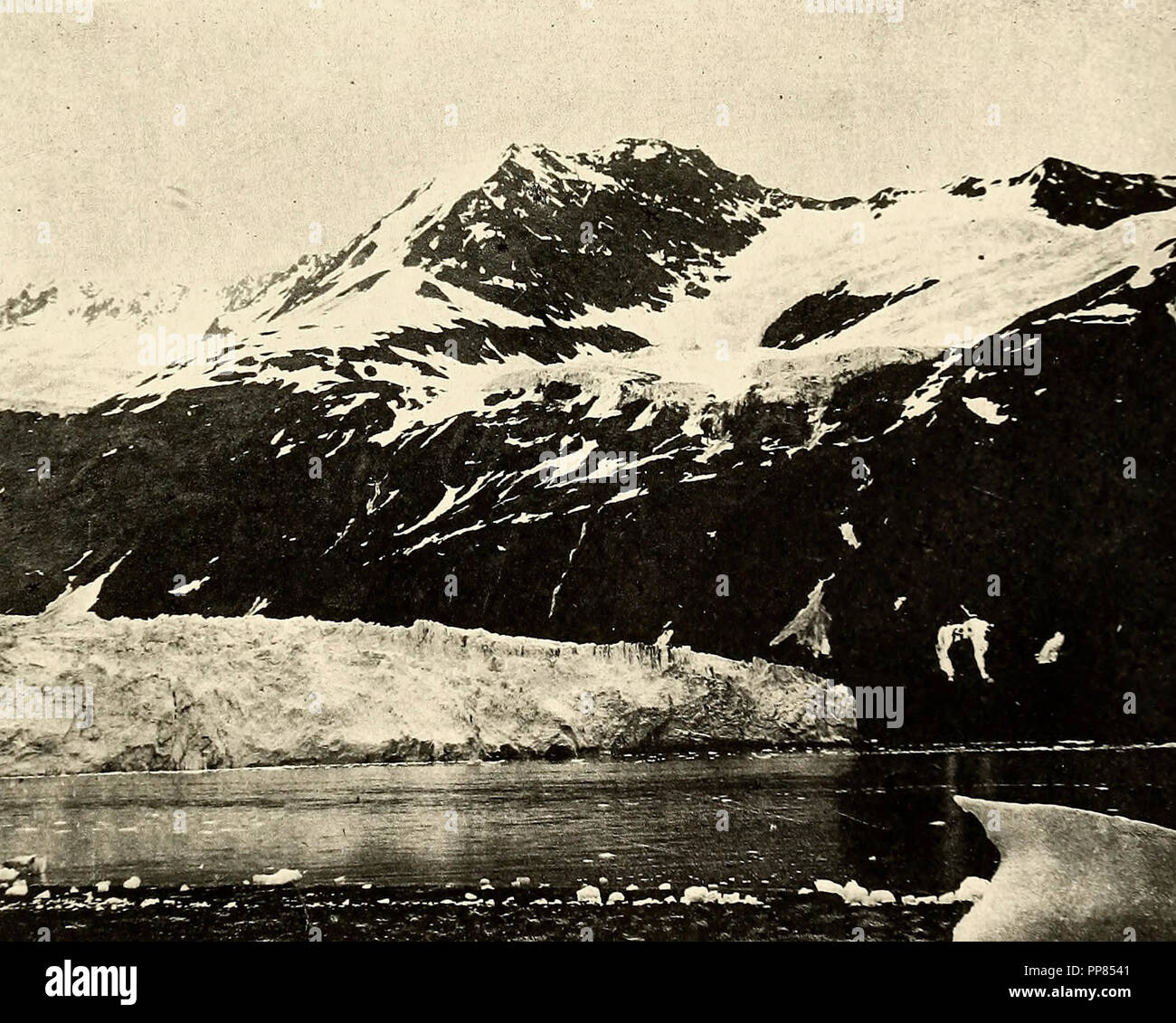 Harriman Gletscher, Mitternacht, um 1900 Stockfoto