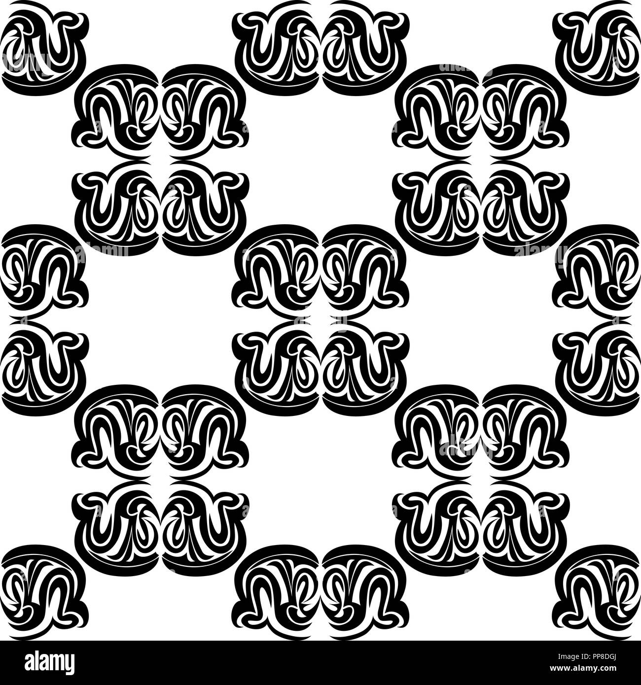 Abbildung: nahtlose Textur mit dekorativen Ornamenten. Stock Vektor