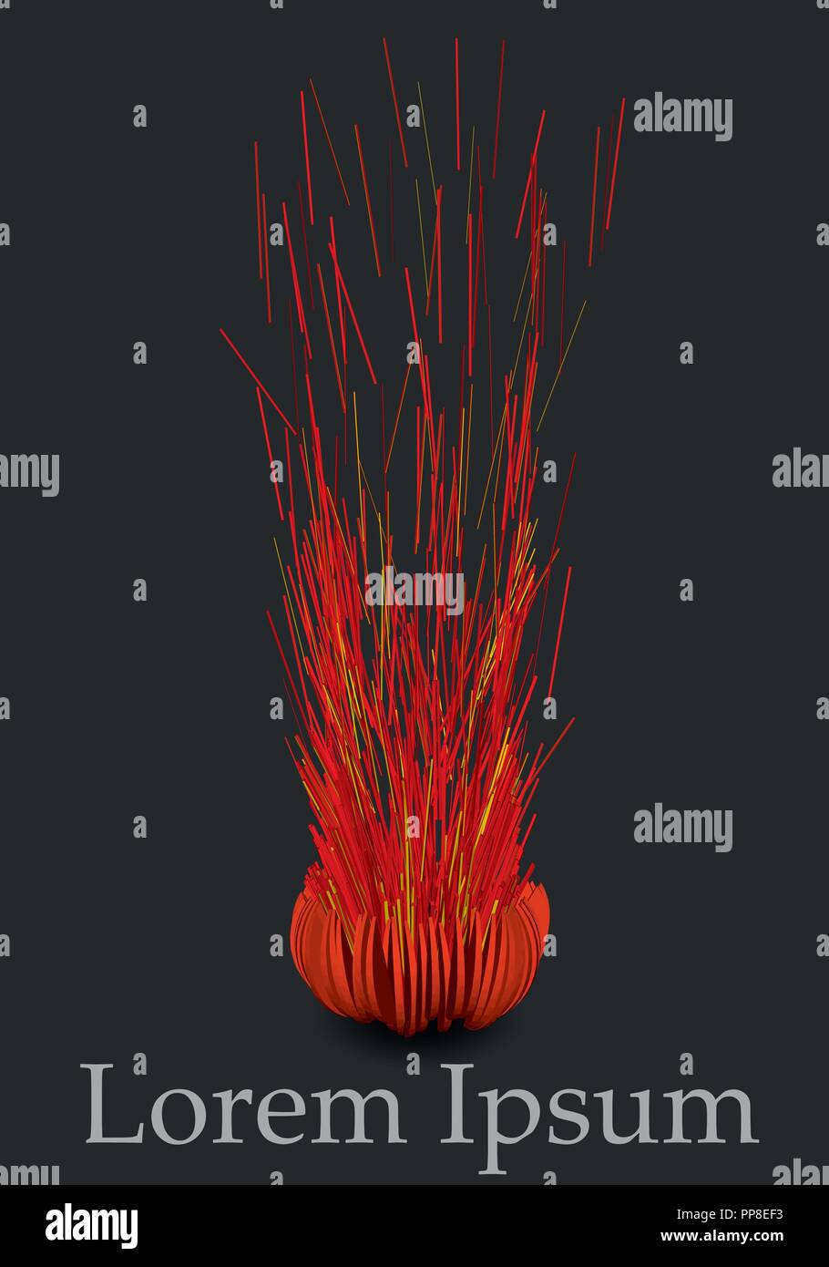 Explodierende festliche Feuerwerkskörper. Konfettischlachten. Sphäre explodiert. Vektor celebratory Hintergrund. Stock Vektor