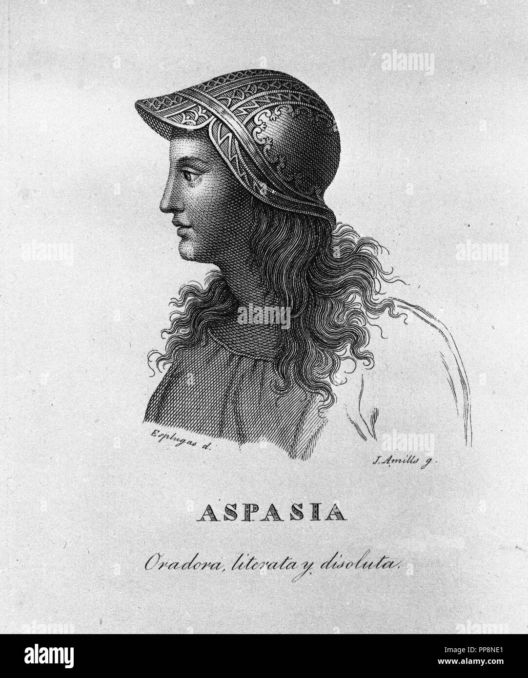 ASPASIA - 470/410 AC-AMANTE DE PERIKLES. Autor: ESPLUGAS S. Standort: Biblioteca Nacional - coleccion. MADRID. Spanien. Stockfoto