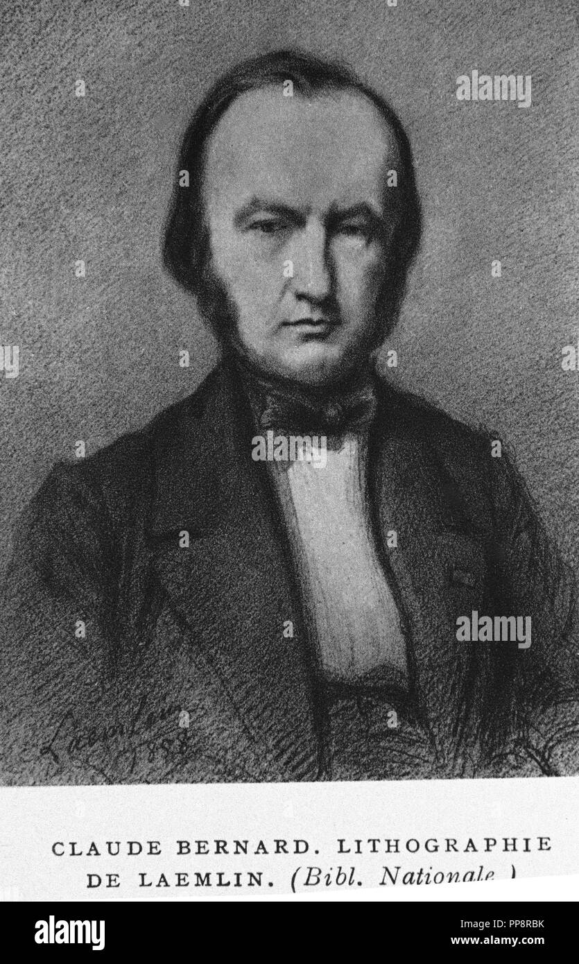 PORTRAIT VON CLAUDE BERNARD (1813-1878). Autor: LAEMLIN. Lage: Biblioteca Nacional - coleccion. MADRID. Spanien. Stockfoto