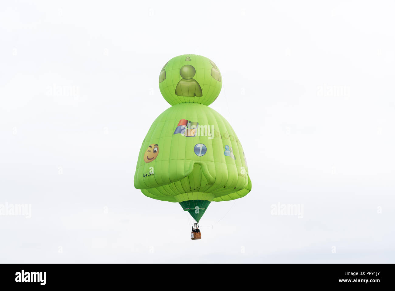 Besondere Form Hot Air Balloon Werbung Windows auf der 28 Warsteiner Internationale Montgolfiade, 2018 in Warstein, Deutschland live Stockfoto