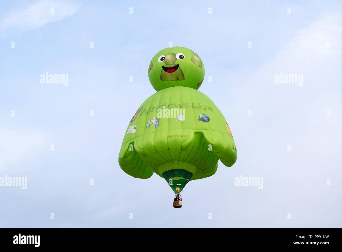 Besondere Form Hot Air Balloon Werbung Windows auf der 28 Warsteiner Internationale Montgolfiade, 2018 in Warstein, Deutschland live Stockfoto