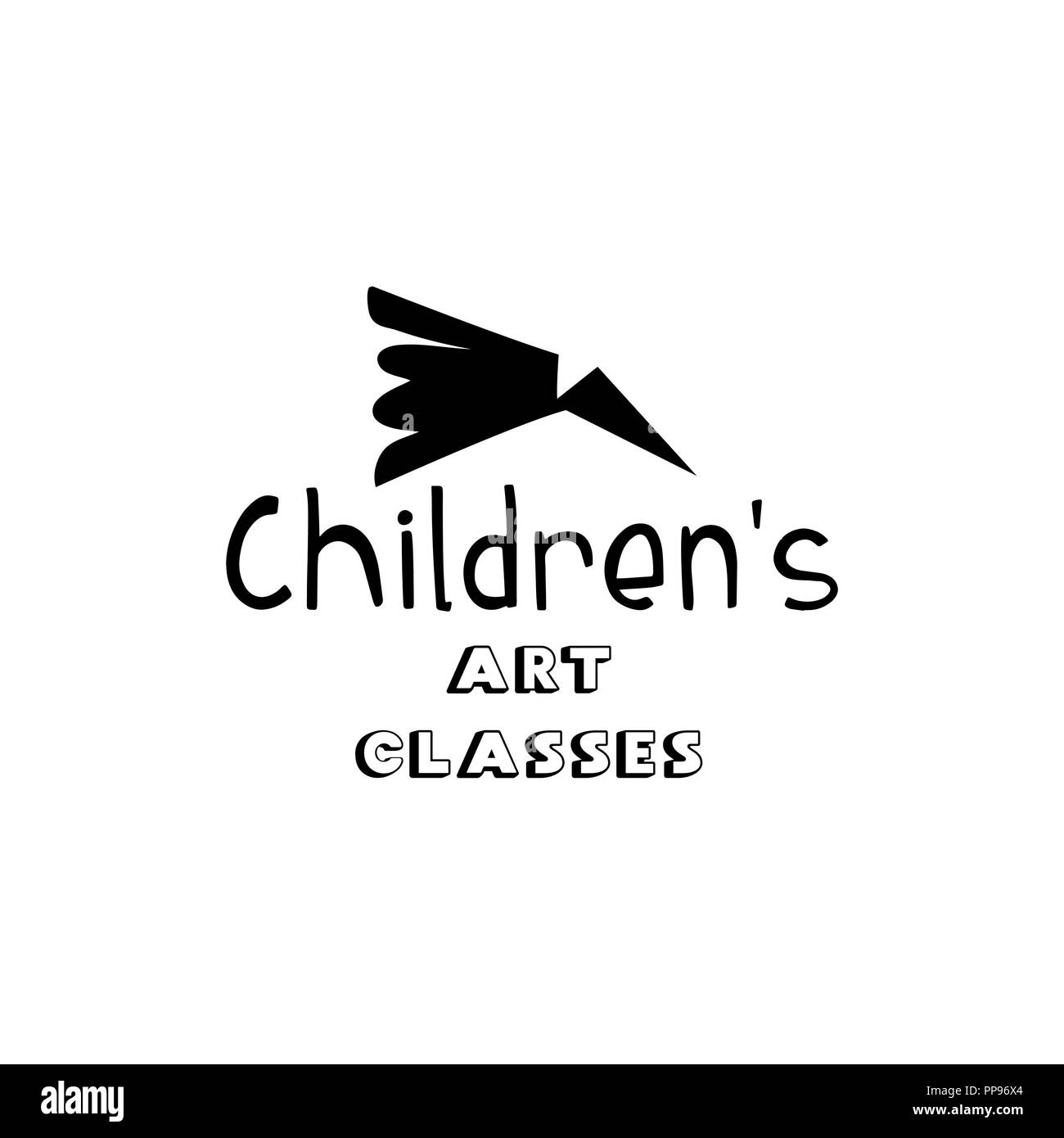 Kunst Unternehmen isoliert Schriftzug Logo Design. Kalligraphie Schule, Meister, Handwerk Shop mit Hand, kalligraphische Schriften. Black Metal Laser geschnitten. Kunst und Kreativität Schriftzug für Shop Layout oder Branding. Isolierte Vektor Stock Vektor