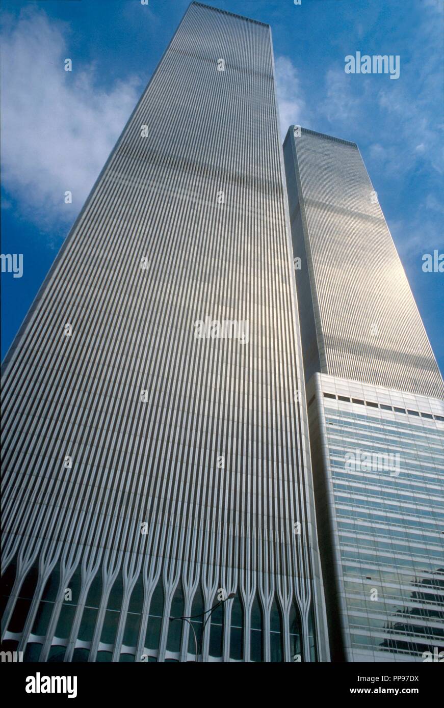 USA, New York City, Manhattan, das World Trade Center Twin Towers im Jahr 1985 Stockfoto