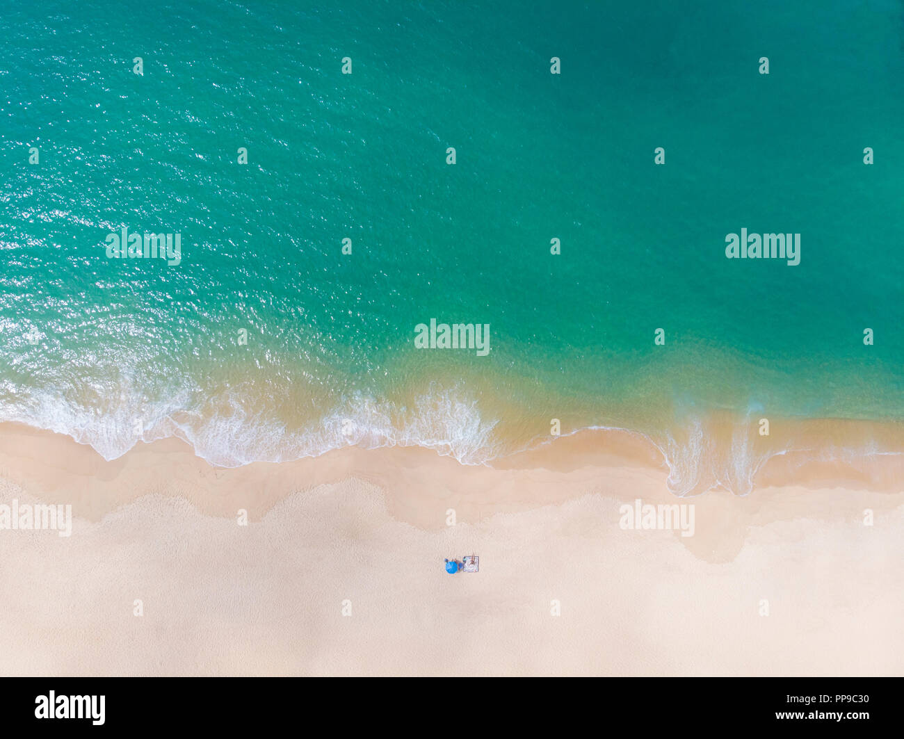 Luftaufnahme von Strand in Comporta, Portugal Stockfoto