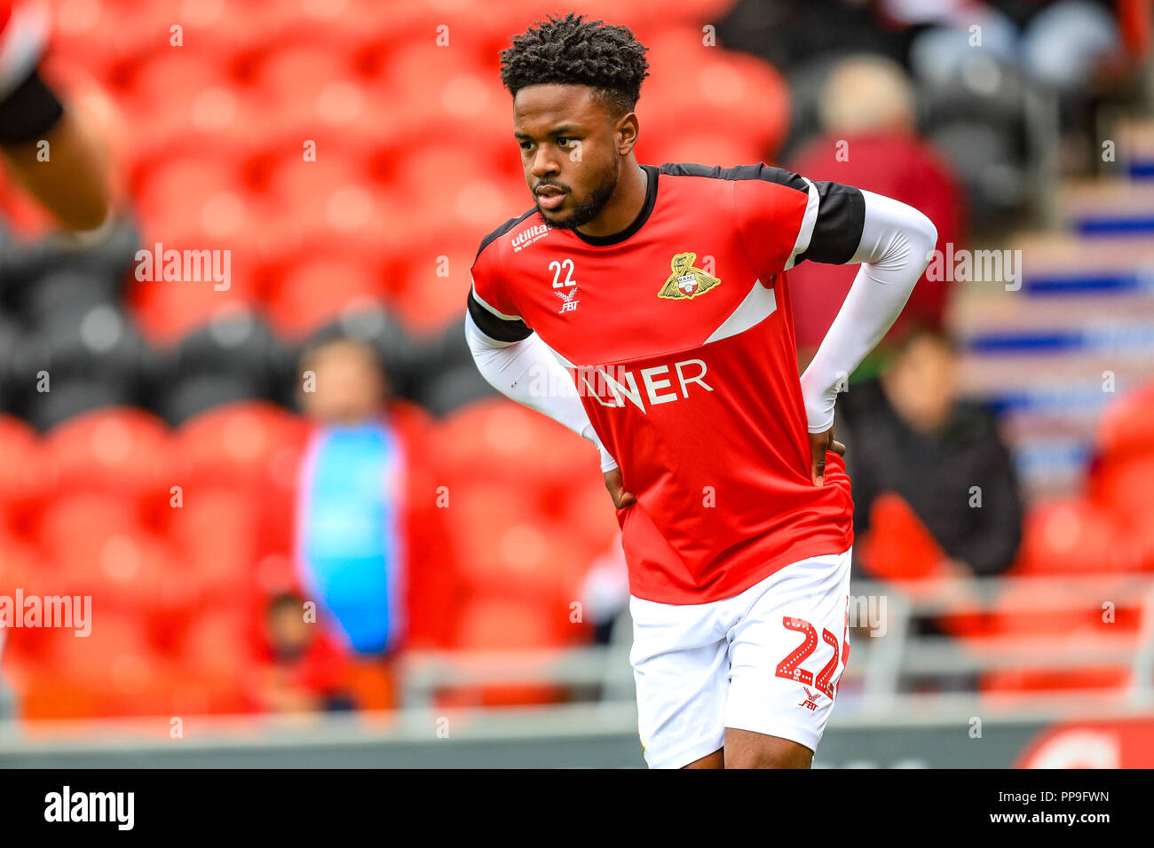 22. September 2018, Keepmoat Stadion, Doncaster, England; Sky Bet League One, Doncaster Rovers v Bradford City; Jermaine Anderson (22) Doncaster Stockfoto