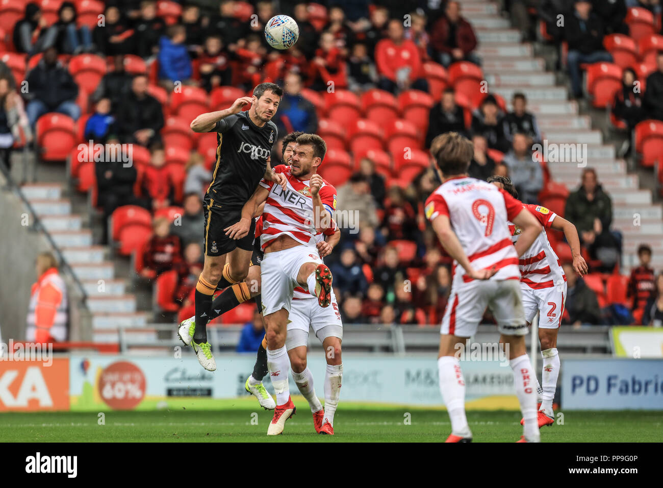 22. September 2018, Keepmoat Stadion, Doncaster, England; Sky Bet League One, Doncaster Rovers v Bradford City; Jack Payne (10) von Bradford City chal Stockfoto