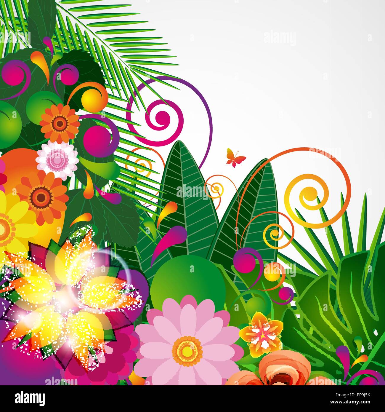Blumen Frühling design Hintergrund, florales Muster, Vector Illustration. Stock Vektor