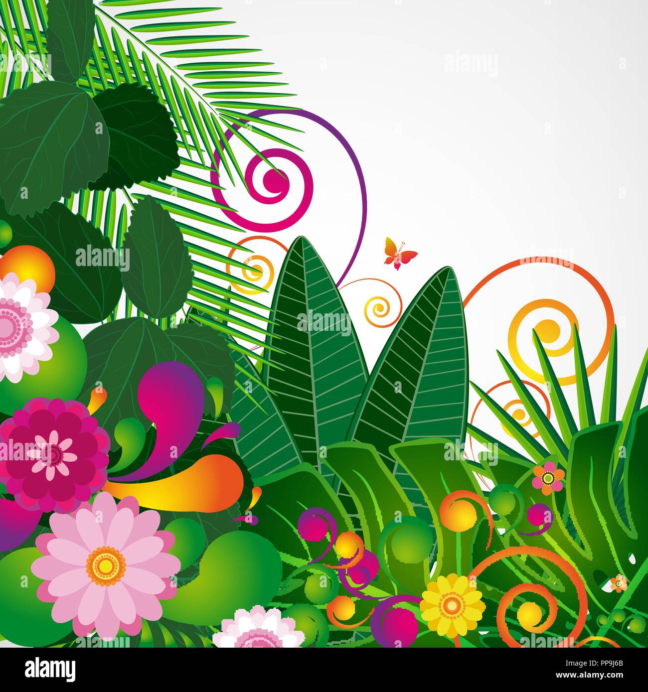 Blumen Frühling design Hintergrund, florales Muster, Vector Illustration. Stock Vektor