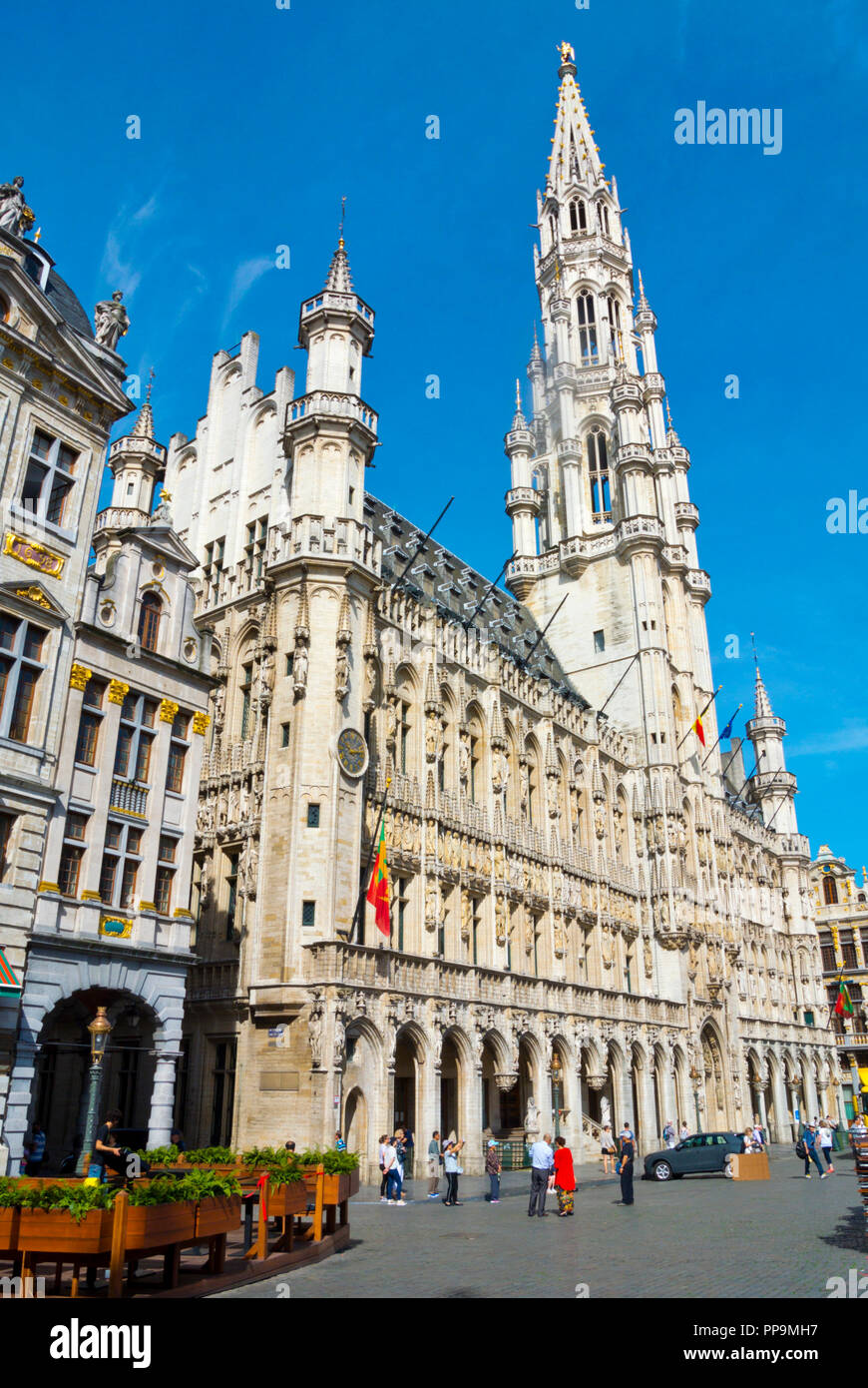 Hotel de Ville, Rathaus, Grand Place, Grote Markt, Hauptplatz, Brüssel, Belgien Stockfoto