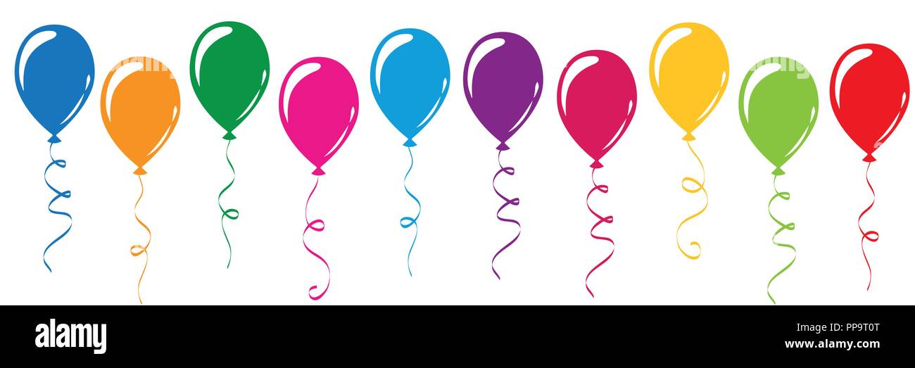 Bunte Luftballons in Regenbogenfarben Vektor-illustration EPS 10. Stock Vektor