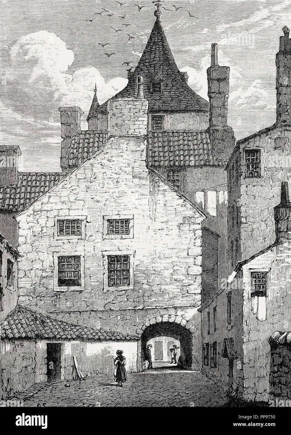Tolbooth Wynd, Canongate, Edinburgh, Schottland, 18. Jahrhundert Stockfoto