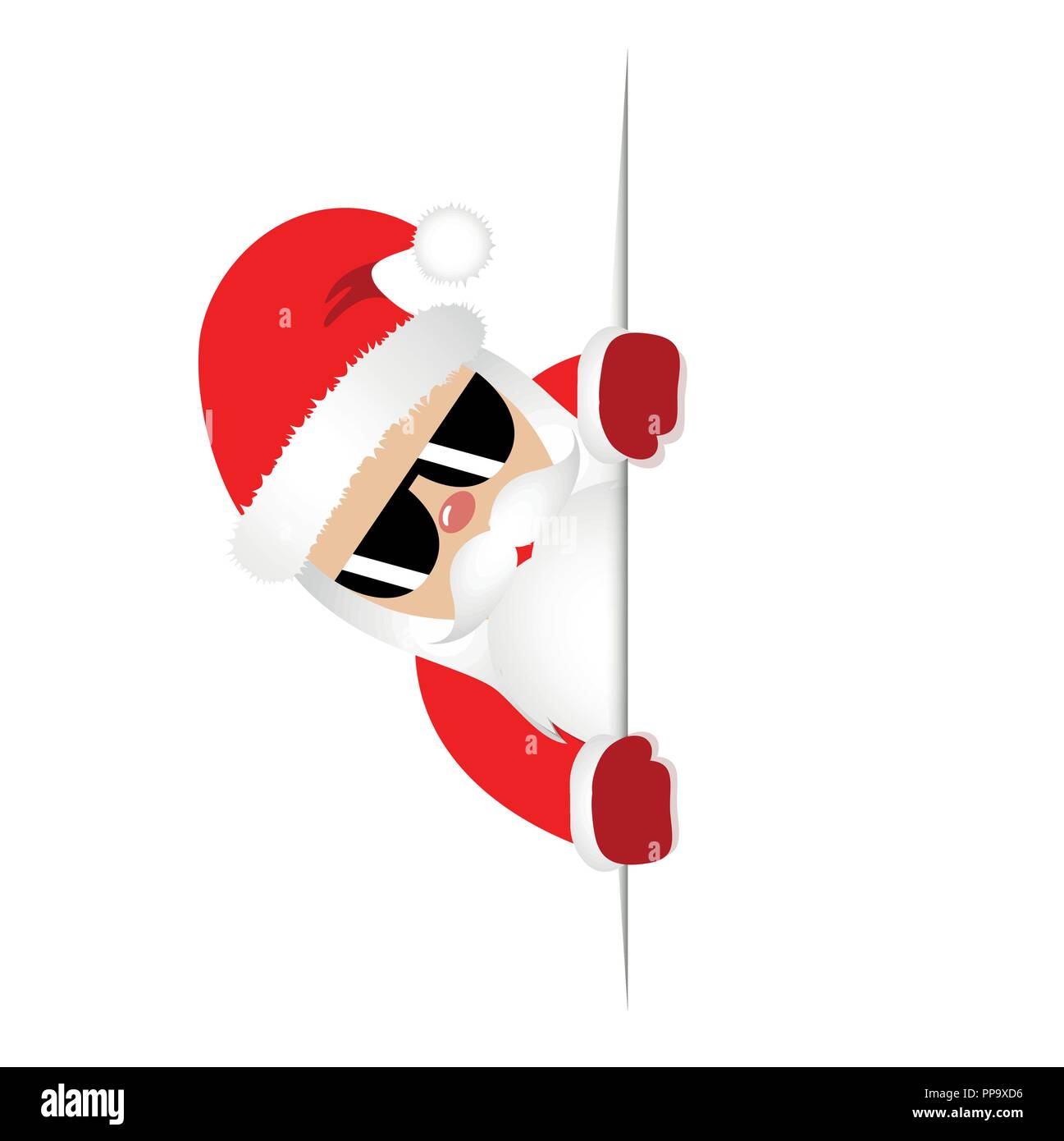 Hipster Weihnachtsmann mit Bart und Sonnenbrille Vektor-illustration EPS 10. Stock Vektor