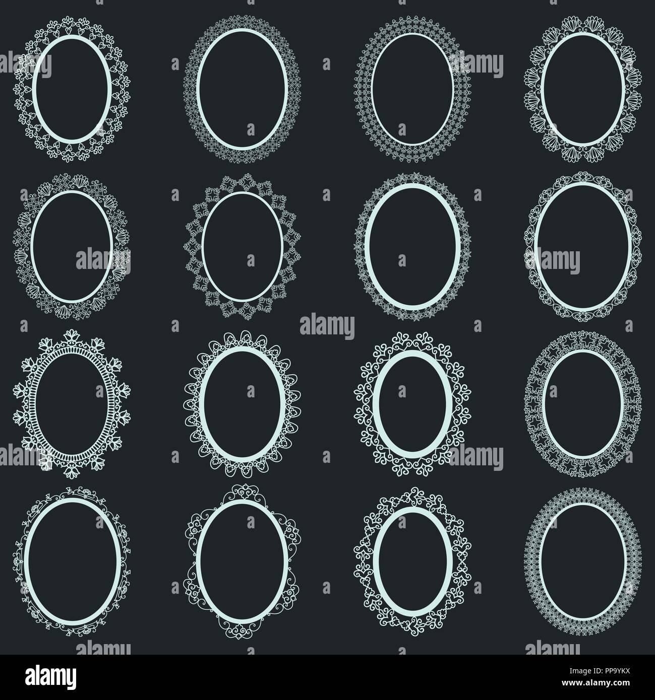 Elegante Spitzenborte Frames Laser geschnitten Stock Vektor