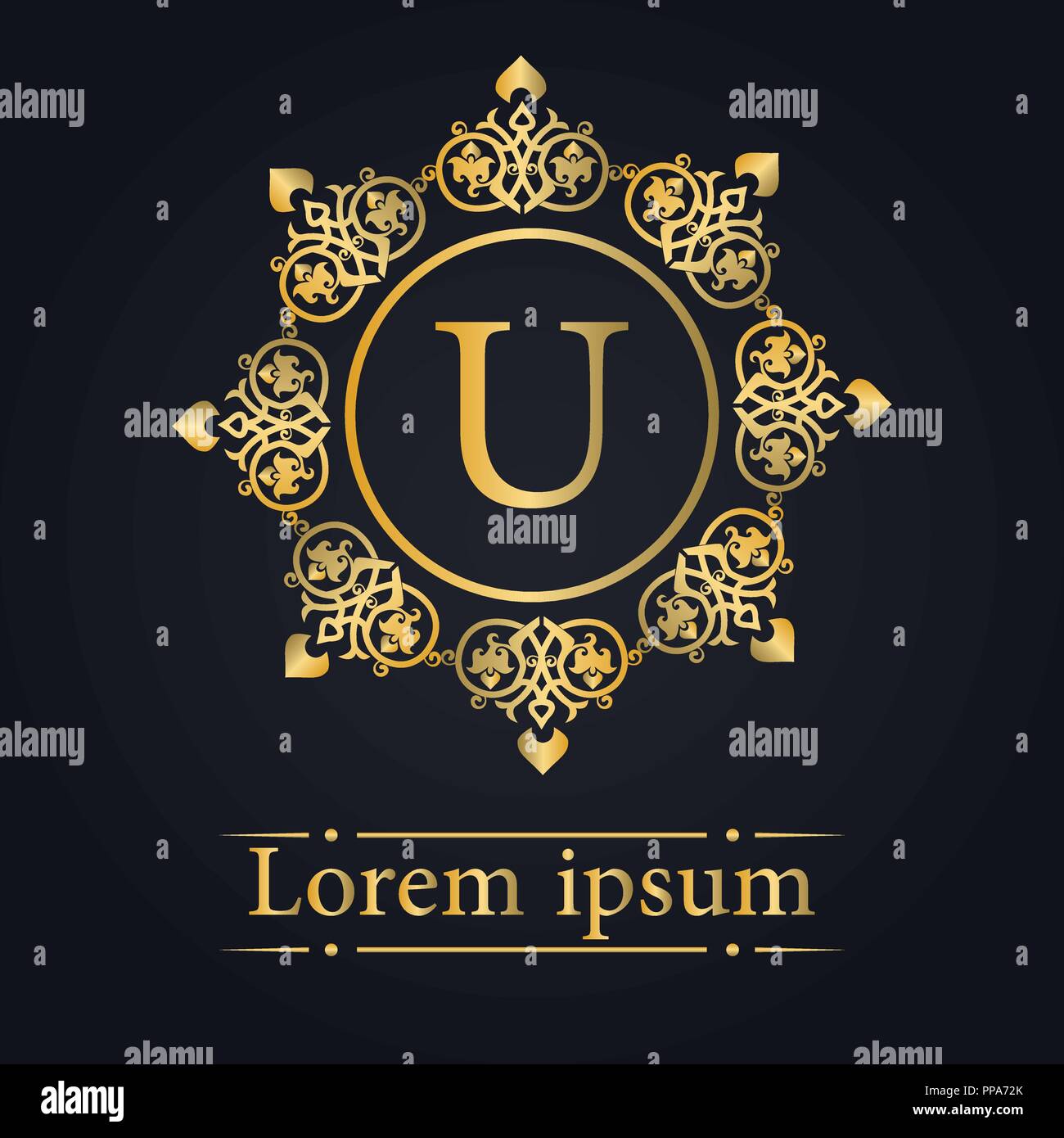 Buchstabe S Golden Monogramm Stock Vektor