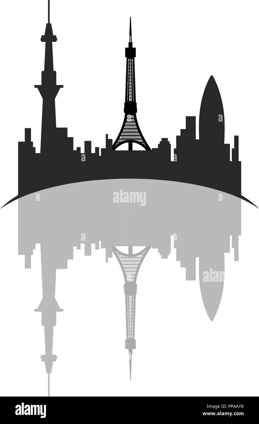 Isolierte Stadtbild von Tokio Stock Vektor