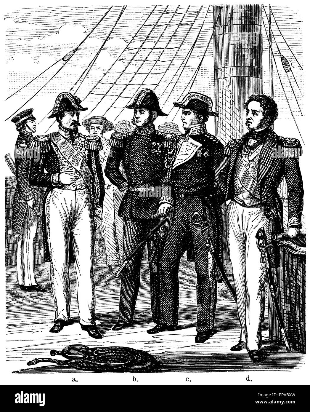 Admirals: a, b, die französische, die österreichische, C., der Deutschen und d. der englischen Marine, Stockfoto