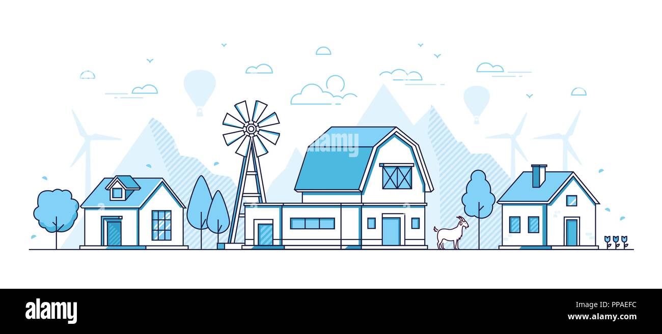 Ökologische Landwirtschaft - Moderne thin line Design Vector Illustration Stock Vektor