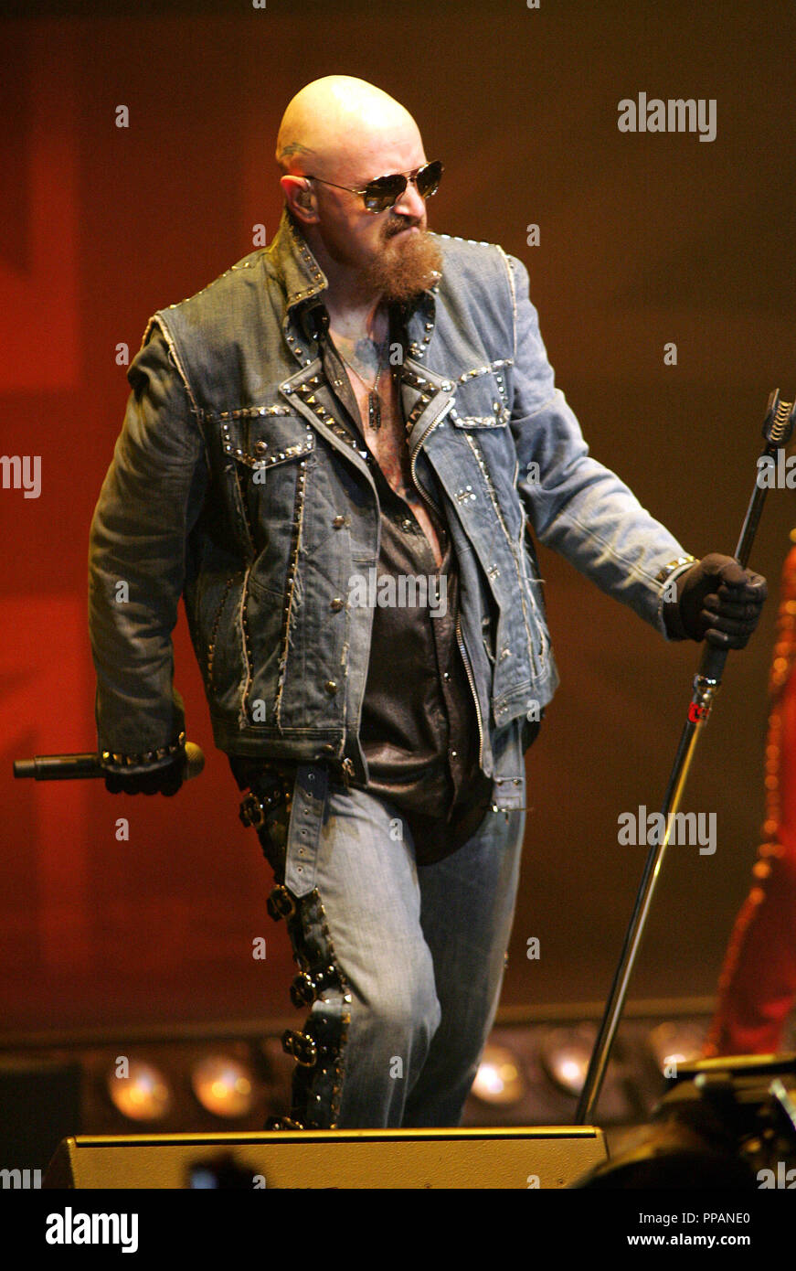 Rob Halford mit Judas Priest führt in Konzert im Seminole Hard Rock Hotel und Kasino in Hollywood, Florida am 17. August 2009. Stockfoto