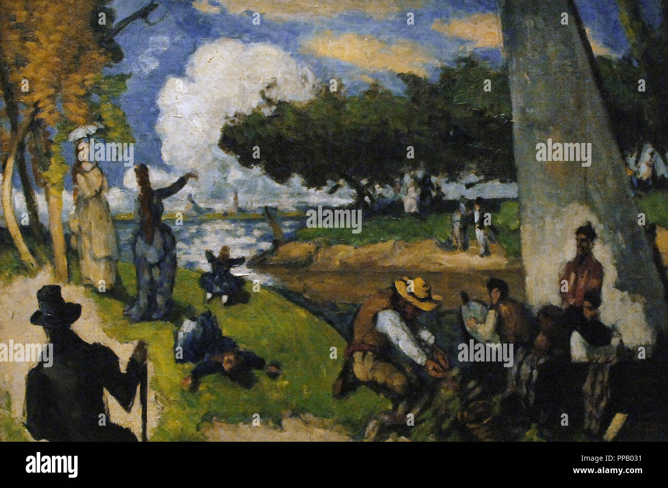 Paul Cezanne (1839-1906). French Post-Impressionist Painter. Die Fischer (fantastische Szene). Ca. 1875. Öl auf Leinwand. Metropolitan Museum. New York. In den Vereinigten Staaten. Stockfoto