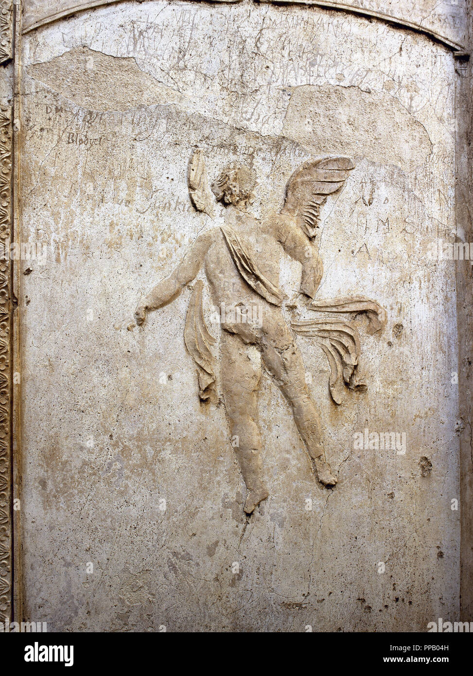 Pompeji. Relief mit Amor. Tempel der Isis. Das Fegefeuer. 2. Jahrhundert vor Christus. Italien. Stockfoto
