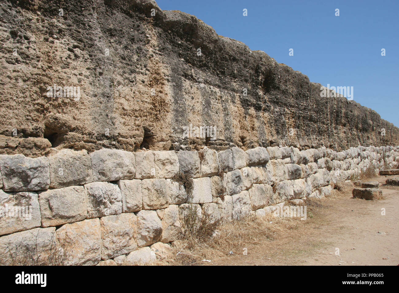 Ampurias. Südliche Wand. Jahrhundert v. Chr.. Katalonien. Spanien. Stockfoto