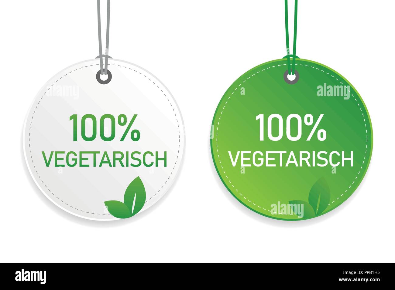 Vegetarische Typografie Bio Lebensmittel kennzeichnen und beschriften grüne und weiße Design-Elemente auf weißem Hintergrund Vektor-illustration EPS 10 isoliert Stock Vektor