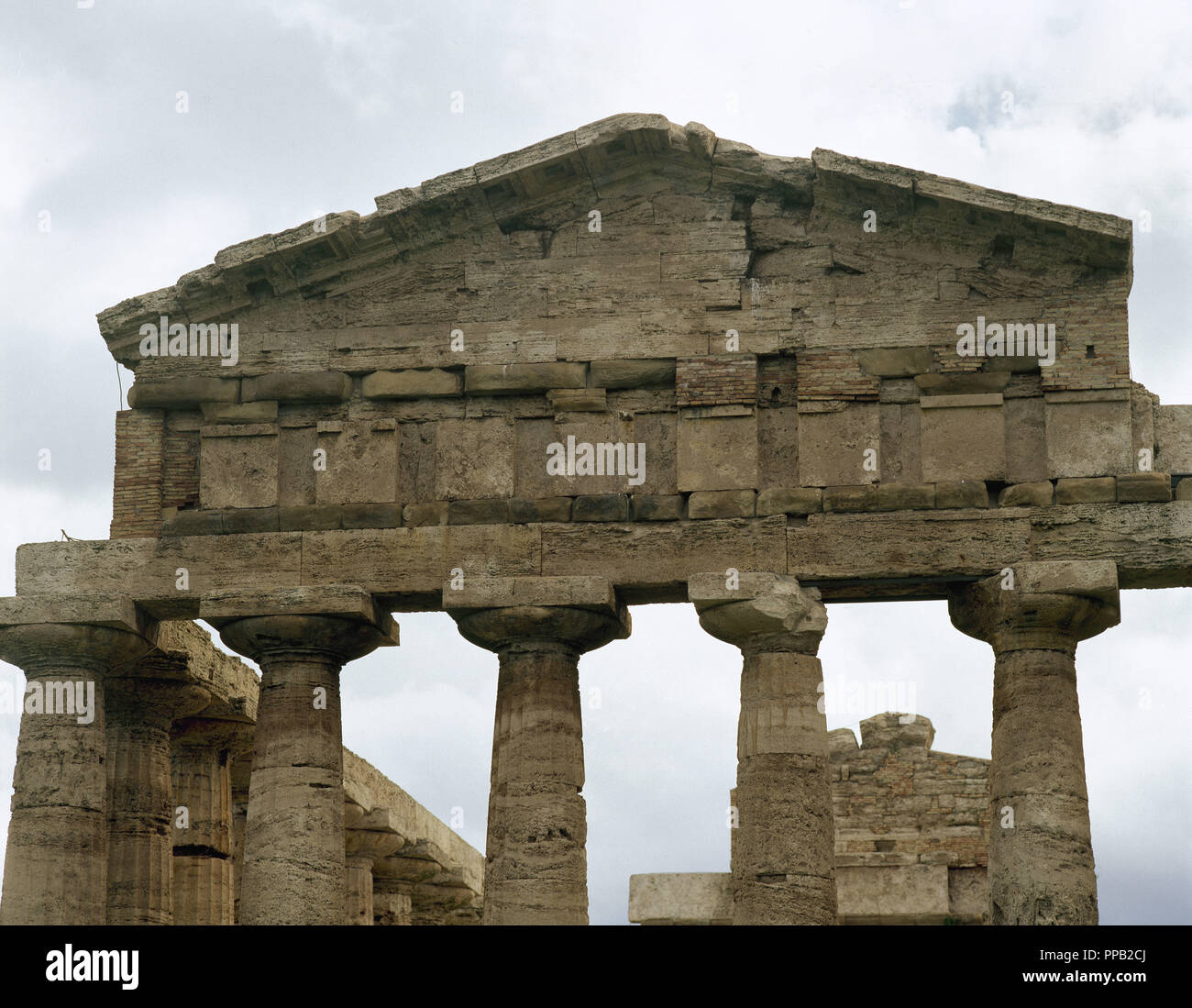 Paestum. Tempel der Athene. 6. Jahrhundert vor Christus. Stockfoto