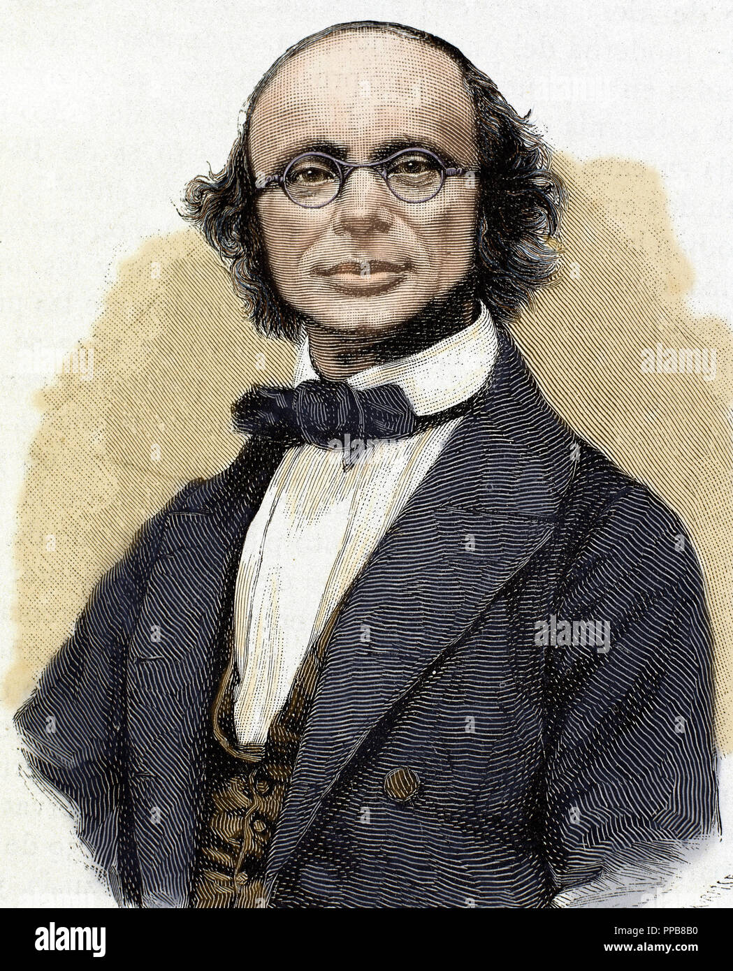 Weber, Wilhelm Eduard (Wittenberg, 1804, Göttingen, 1891). Deutscher Physiker. 19. Jahrhundert-Gravur. Stockfoto