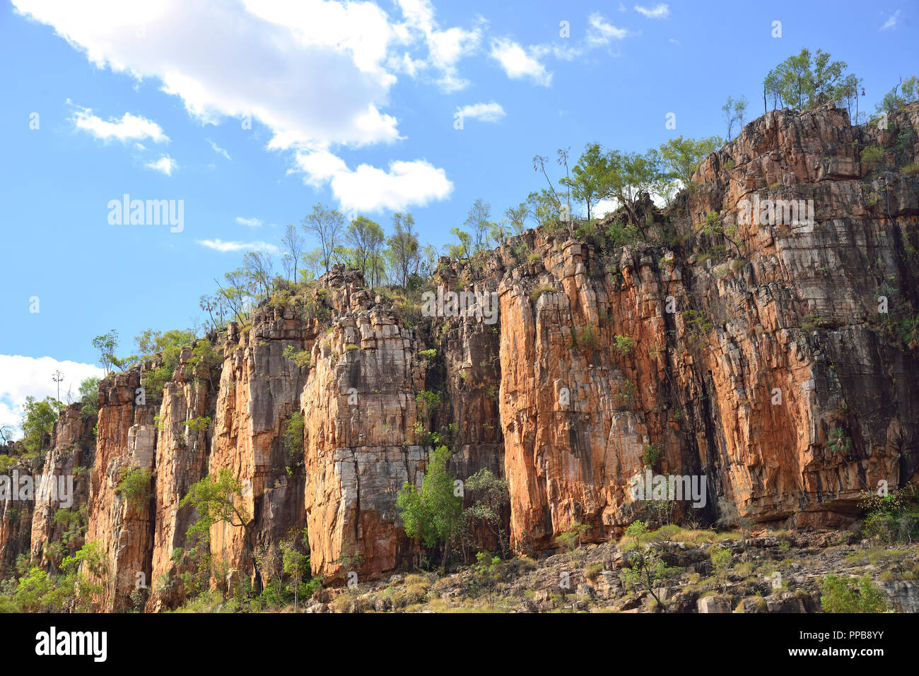 Katherine Gorge im Nitmiluk National Park, Nr. Katherine, wo der Katherine River bis 13 Sandstein Schluchten läuft, Northern Territory, Australien Stockfoto