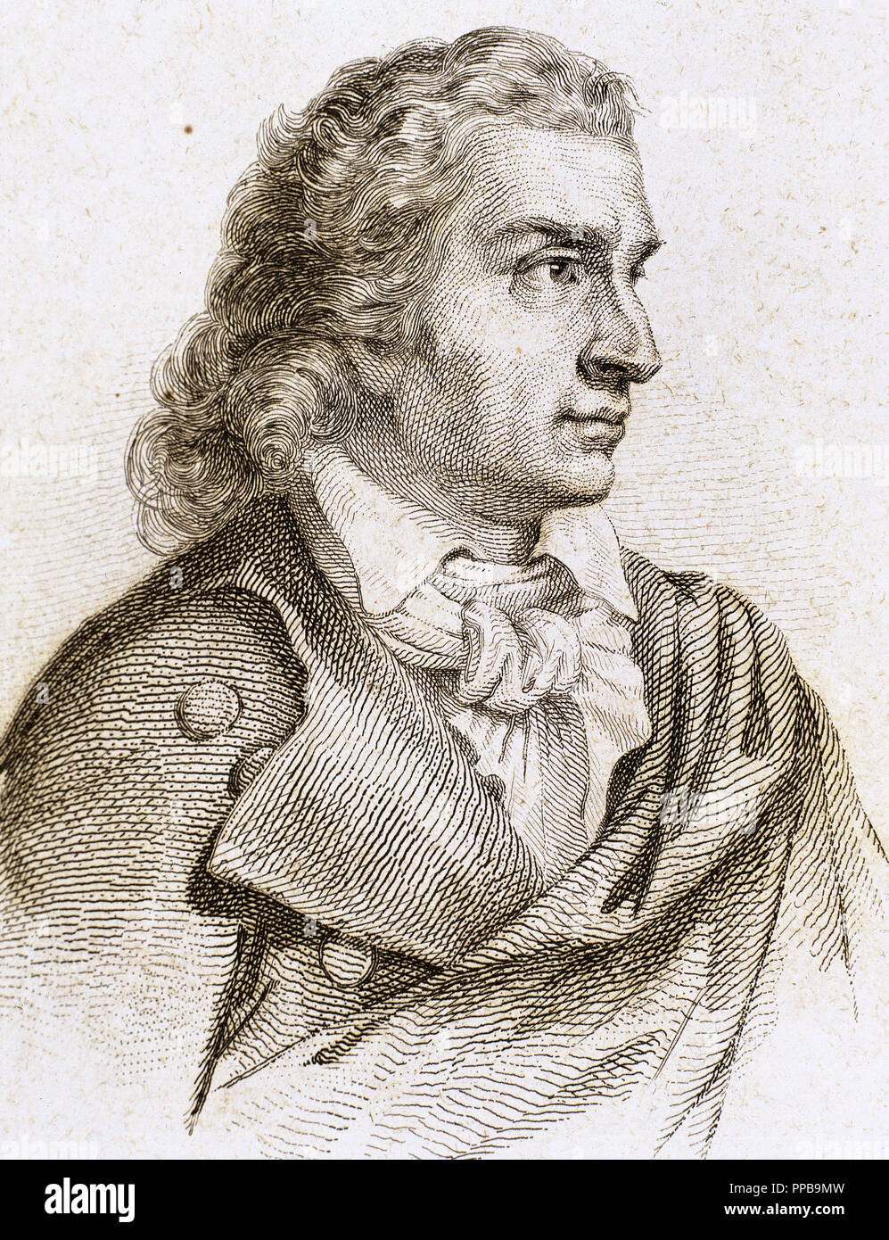 Friedrich Schiller (1759-1805). Deutsche Dichter, Philosoph, Historiker und Dramatiker. Gravur. Stockfoto