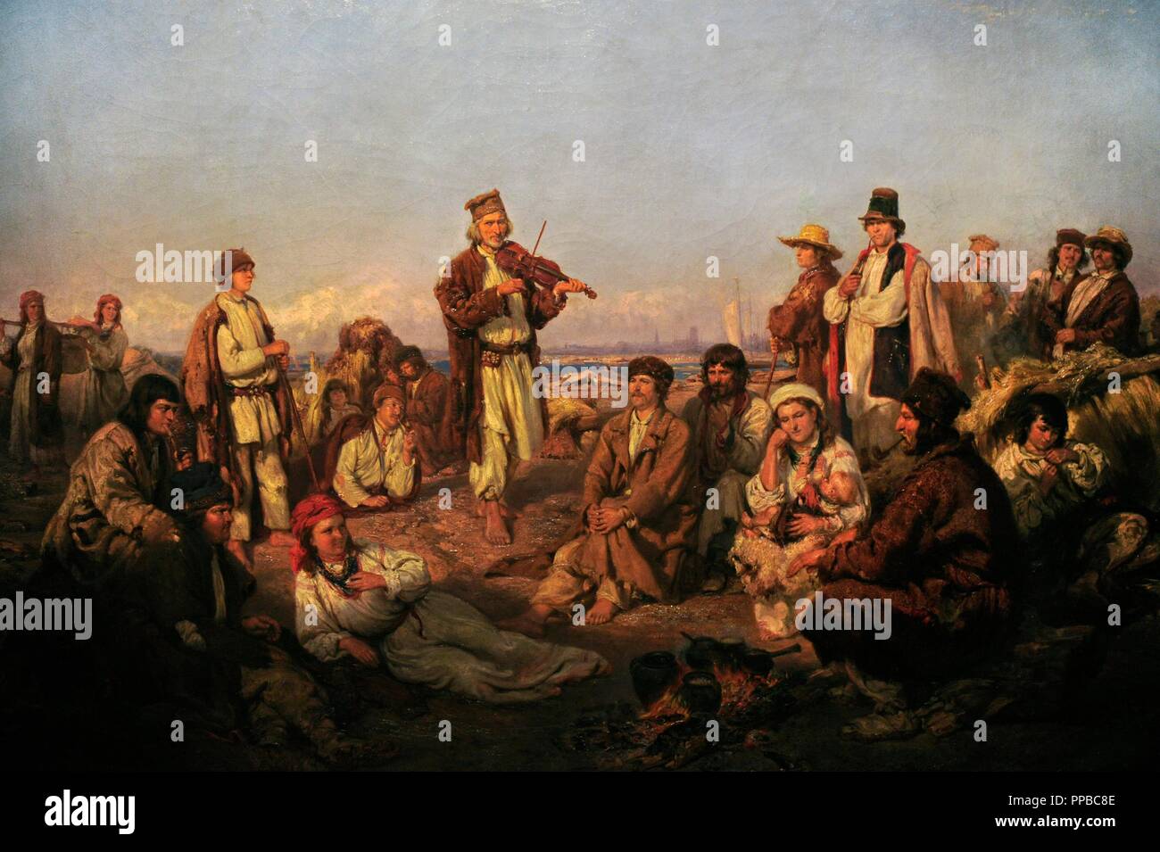 Wilhelm August Stryowski (1834-1917). Deutsch-polnische Maler. Sparren-Camp von der Weichsel. Danzig, 1862, Öl auf Holz. National Museum. Danzig. Polen. Stockfoto