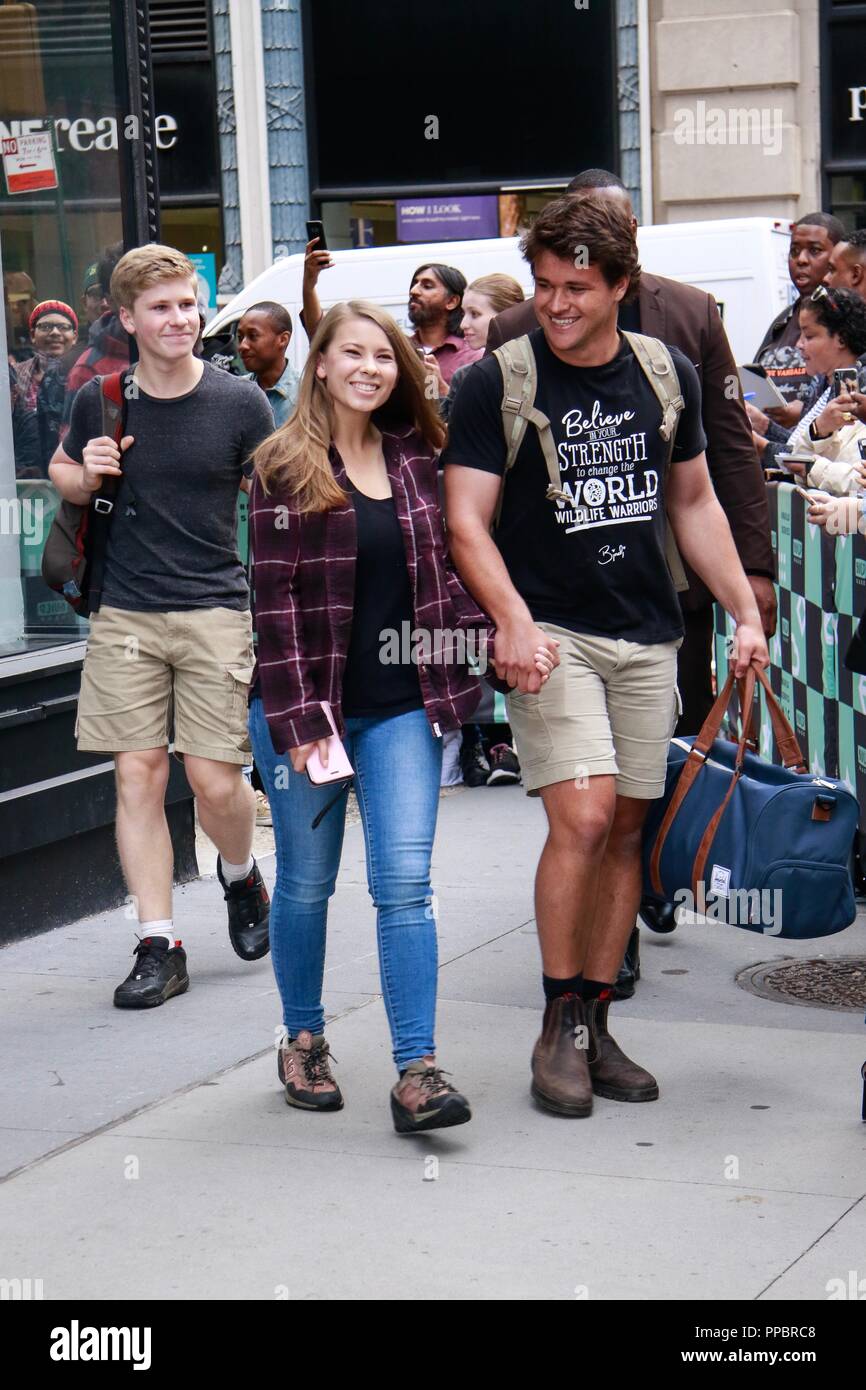 New York, NY, USA. 24 Sep, 2018. Robert Irwin und Bindi Irwin am Bau reihe am 24. September 2018 in New York City. Credit: Diego Corredor/Medien Punch/Alamy leben Nachrichten Stockfoto