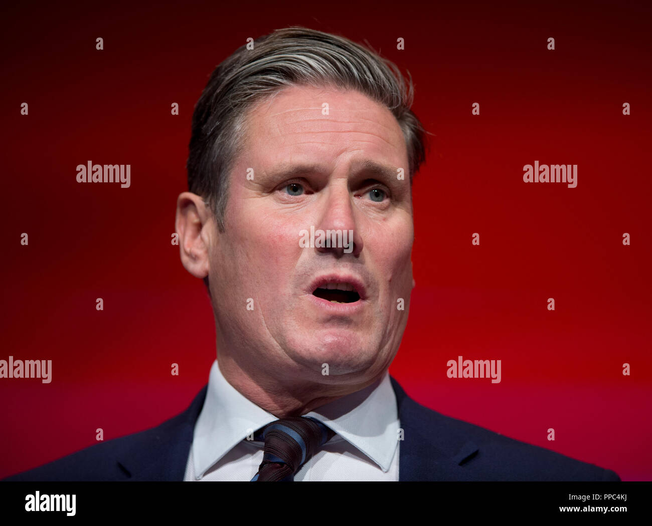 Liverpool, Großbritannien. 25. September 2018. Keir Starmer, Schatten Staatssekretär für die Europäische Union und Arbeit MP für Holborn und St Pancras spricht auf Konferenz der Labour Party in Liverpool. © Russell Hart/Alamy Leben Nachrichten. Stockfoto