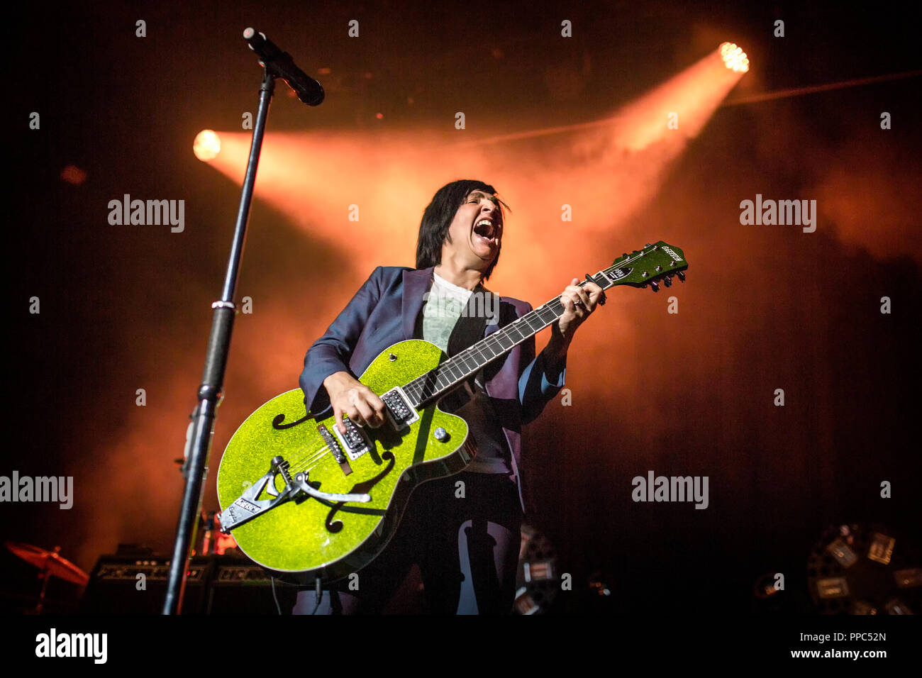 Norwegen, Oslo - September 24, 2018. Der Scottish pop rock Band Texas führt ein Live Konzert am Rockefeller in Oslo. Hier Sänger und Musiker Sharleen Spiteri ist live auf der Bühne gesehen. (Foto: Gonzales Foto - Terje Dokken). Credit: Gonzales Foto/Alamy leben Nachrichten Stockfoto