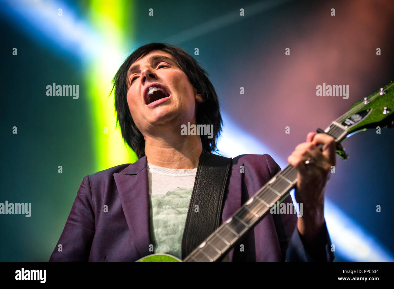 Norwegen, Oslo - September 24, 2018. Der Scottish pop rock Band Texas führt ein Live Konzert am Rockefeller in Oslo. Hier Sänger und Musiker Sharleen Spiteri ist live auf der Bühne gesehen. (Foto: Gonzales Foto - Terje Dokken). Credit: Gonzales Foto/Alamy leben Nachrichten Stockfoto