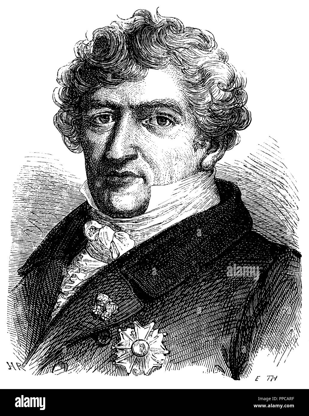 Georges Cuvier (1769-1832), französischer Naturforscher. Gravur, 1873. Stockfoto