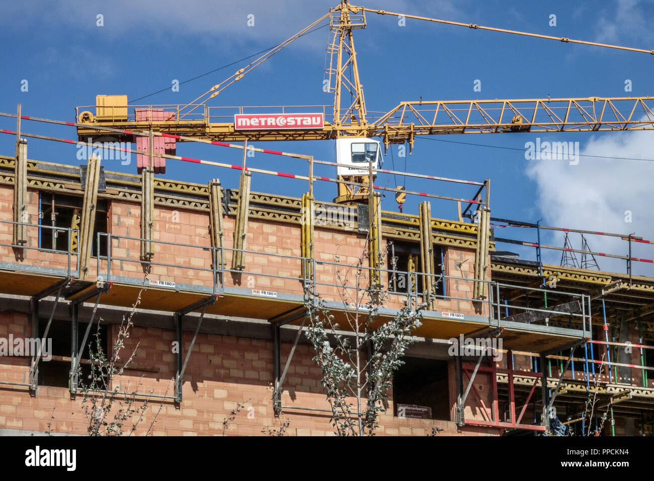 Neues Gehäuse Baustelle, Prag Vysocany, Tschechische Republik Stockfoto