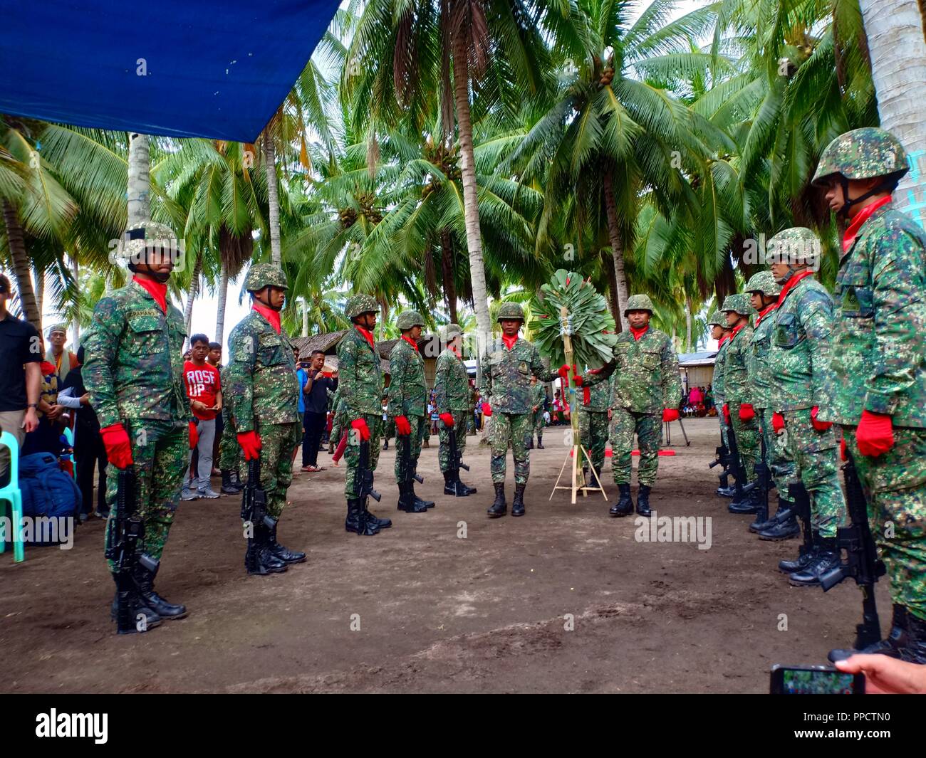 Philippinen. 23 Sep, 2018. Pata Massaker Wreathlaying Zeremonie. Eine emotional aufladen Veranstaltung zum Gedenken an den bedauerlichen Verlust von 118 Soldaten und Tausende von Zivilisten 37 Jahren. Unser Ziel ist es, Heilung und Versöhnung. Der einzige Zeuge ist der historischen Moschee. Nur das mächtige Teekocher kennt die Wahrheit. Credit: Joseph C. Ceriales/Pacific Press/Alamy leben Nachrichten Stockfoto