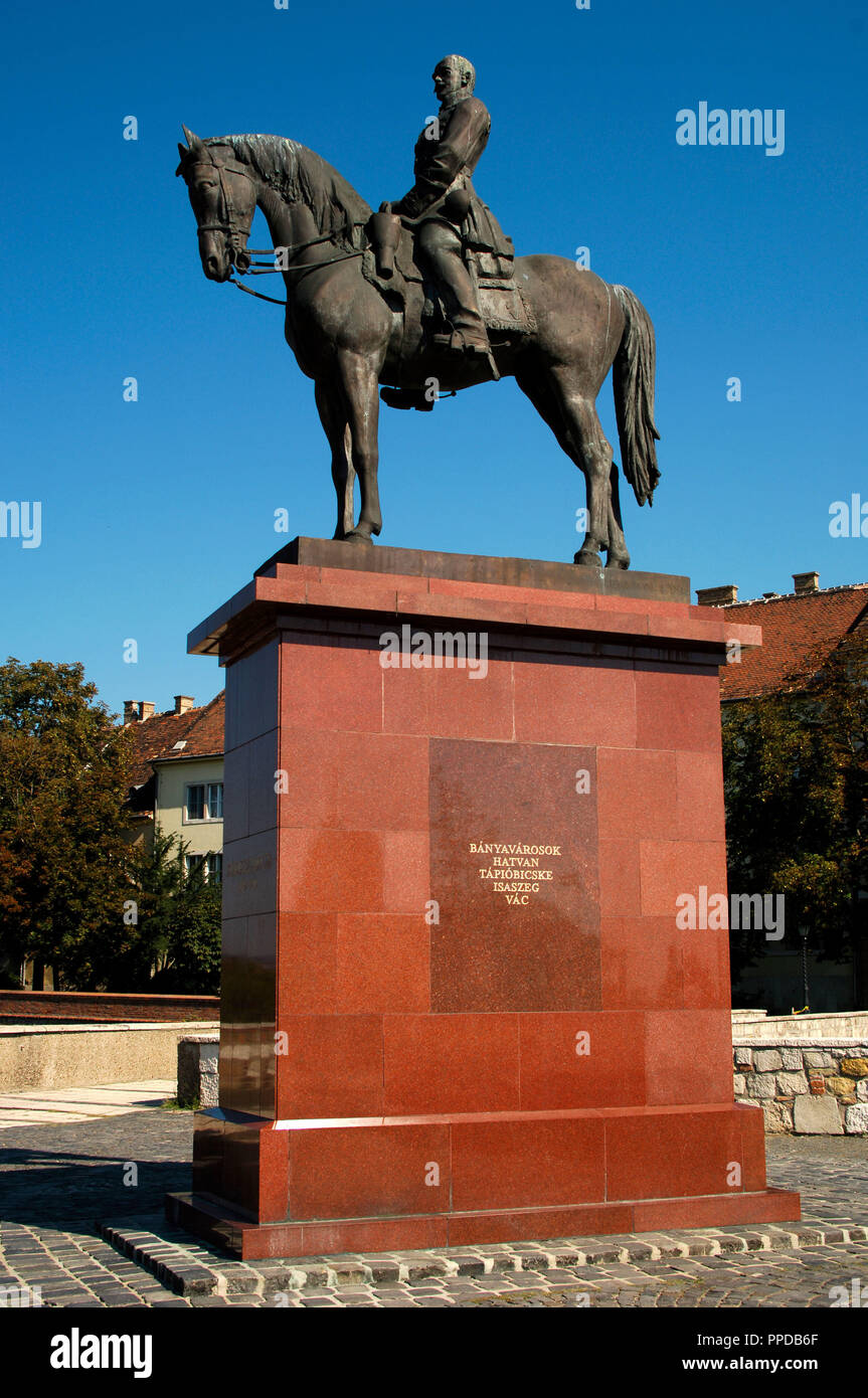 Gˆrgey, Artur (1818-1916). Ungarische Armee Offizier und Held der Ungarischen Revolution von 1848-1849. Reiterstatue. Budapest. Ungarn. Stockfoto