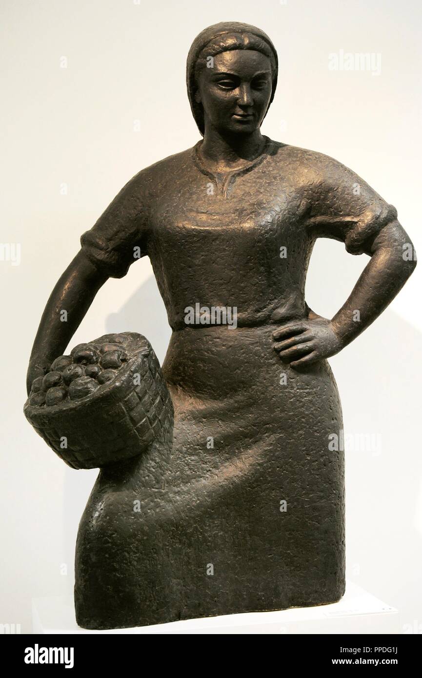 Juozas Mikenas (1901-1964). Litauische Bildhauer. Frau mit Obst, 1940-1941. Bronze. National Gallery Kunst Vilnius, Litauen. Stockfoto
