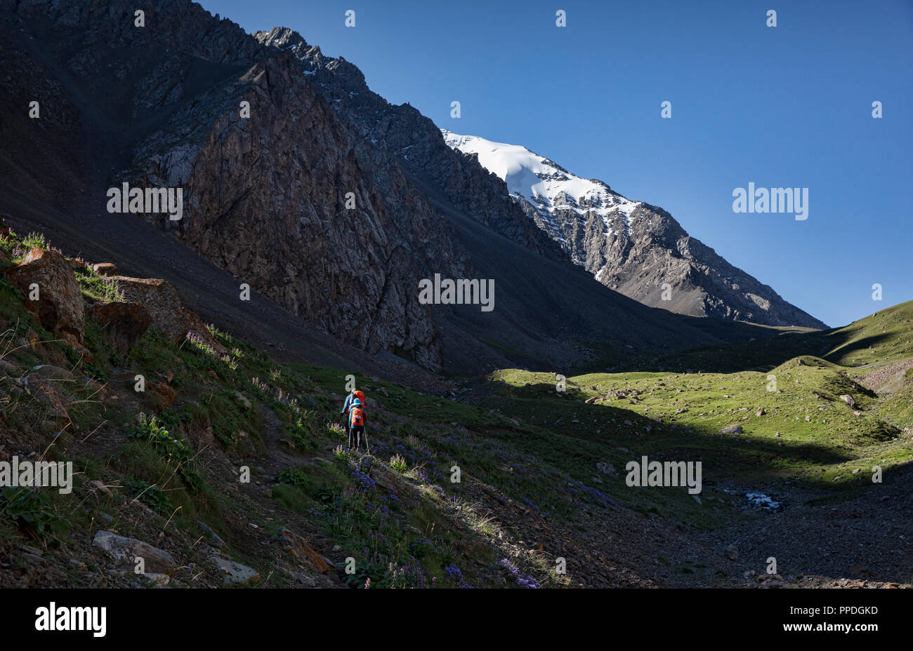 Die unglaubliche Höhen von Alay Trek im Südwesten Kirgisistan, die in 4 3000+ Meter überschreitet. Stockfoto