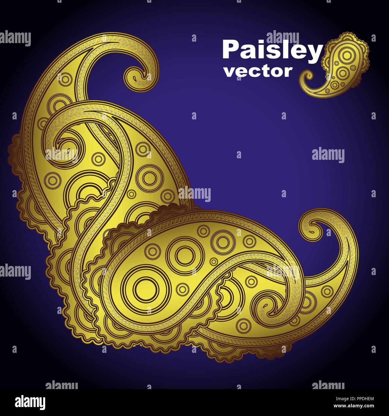 Hand-Drawn psychedelischen Paisley Notebook Doodles auf liniertem Papier Hintergrund - Vector Illustration Illustration für Ihr Design Stock Vektor