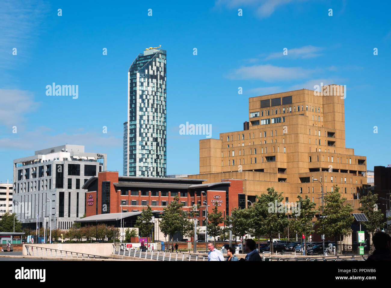 Neue Wohnung Gebäude und Hotels auf Liverpool Waterfront Stockfoto