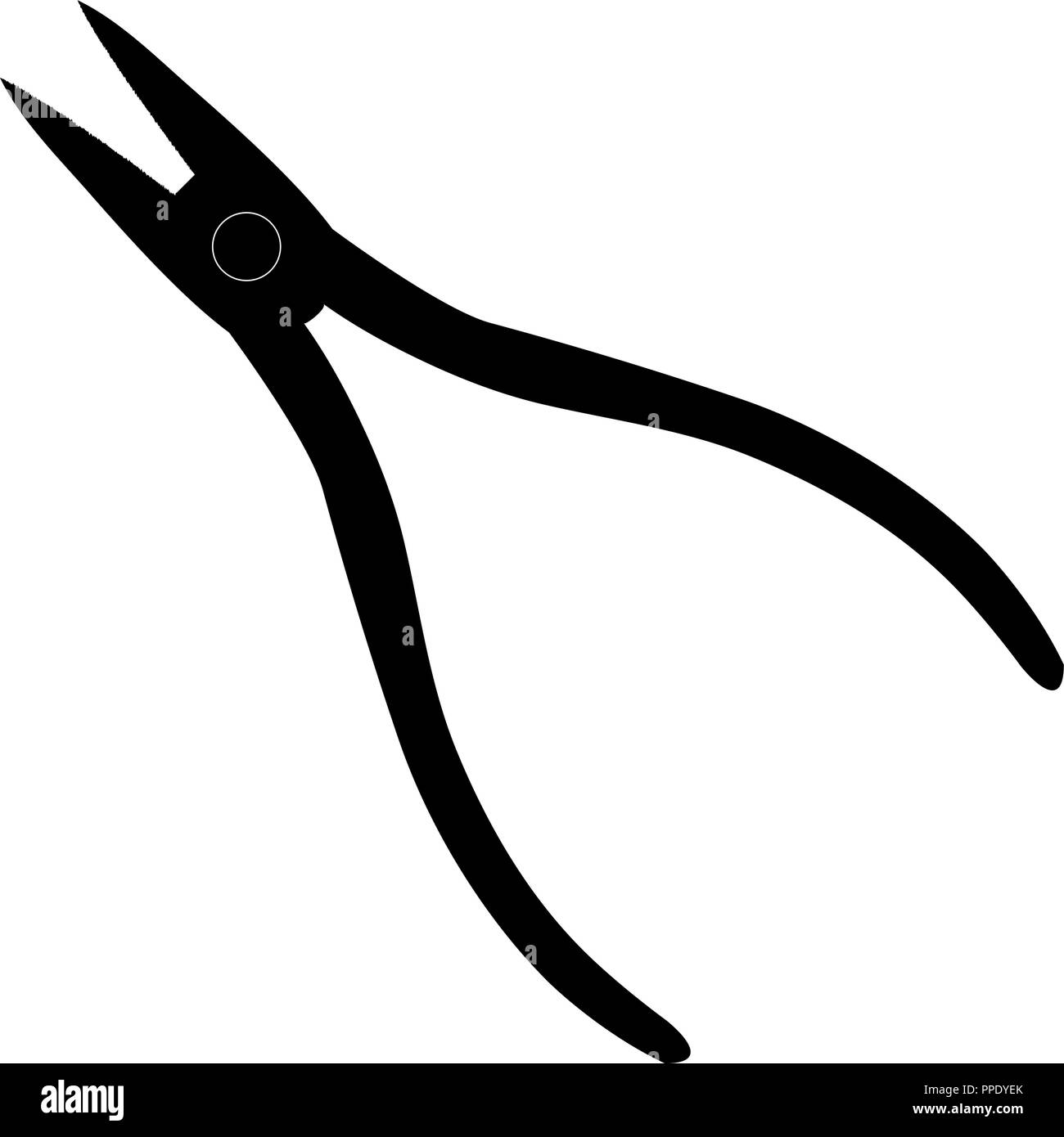 Zangen Zangen Silhouette auf weißem Hintergrund Vektor-illustration isoliert. Stock Vektor