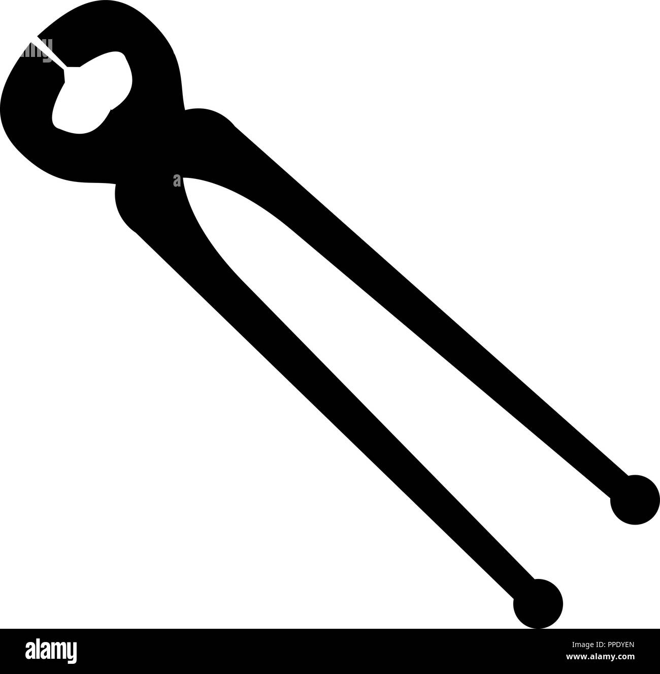 Zangen Zangen Silhouette auf weißem Hintergrund Vektor-illustration isoliert. Stock Vektor