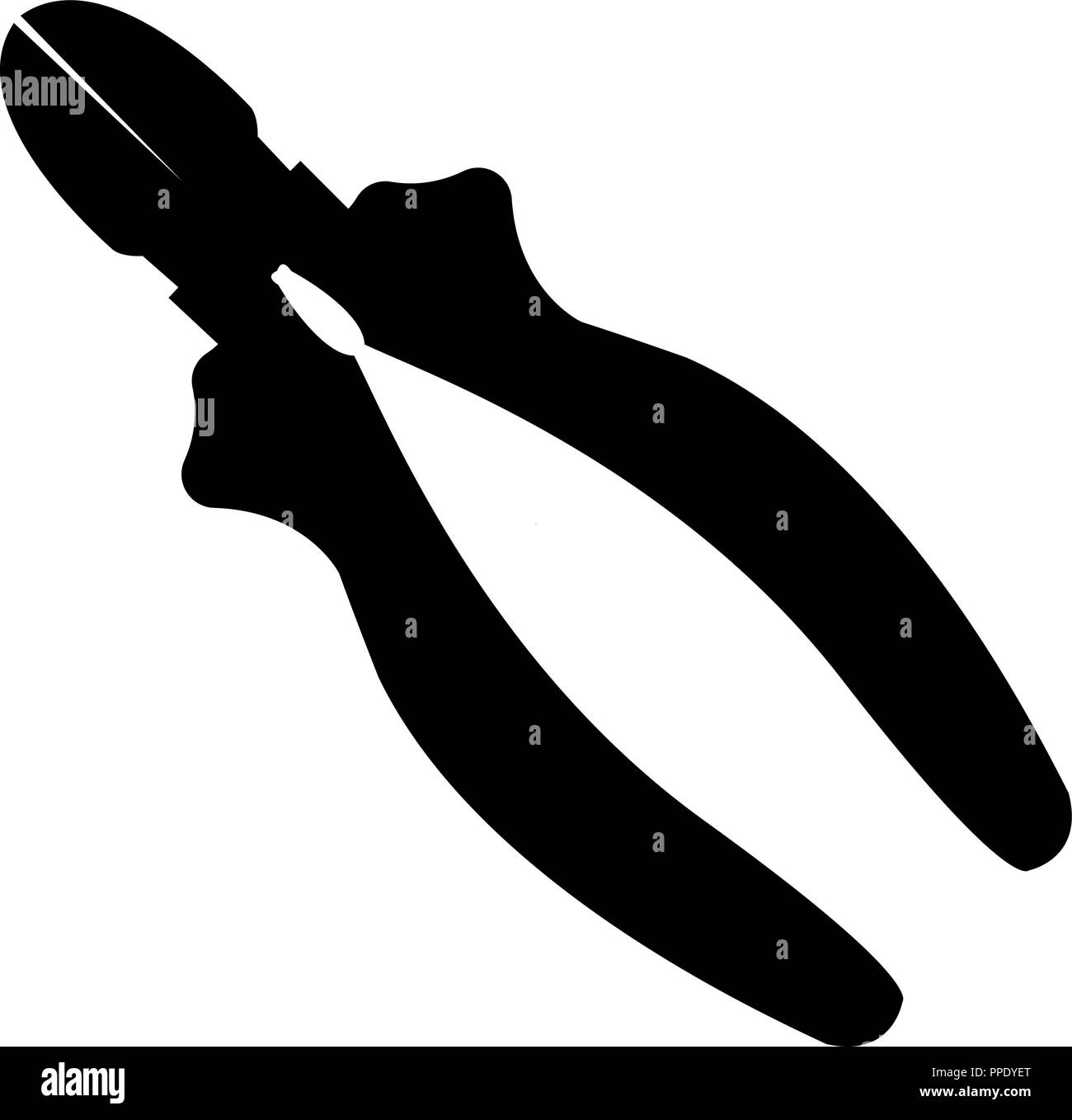 Zangen Zangen Silhouette auf weißem Hintergrund Vektor-illustration isoliert. Stock Vektor