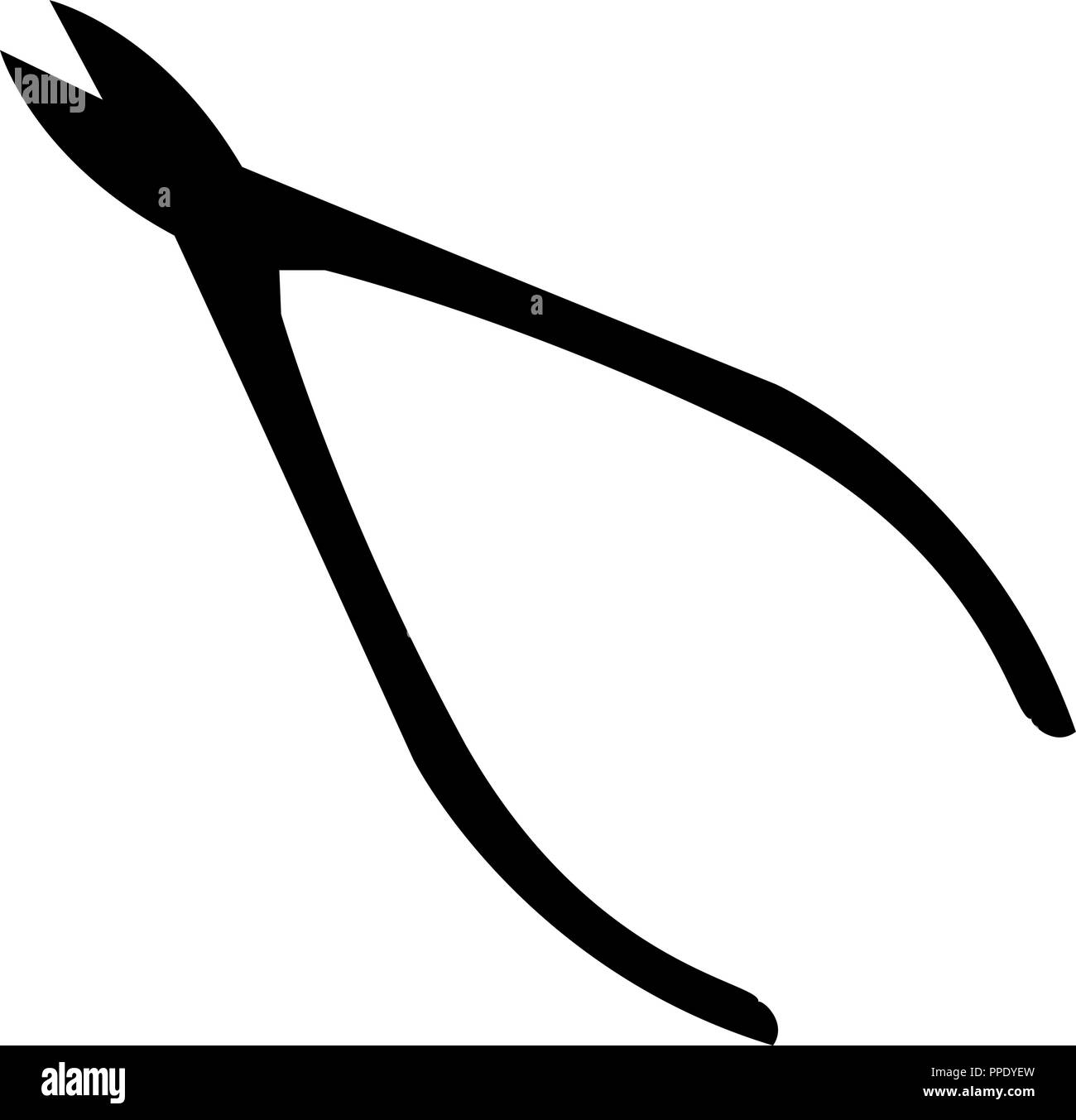 Zangen Zangen Silhouette auf weißem Hintergrund Vektor-illustration isoliert. Stock Vektor