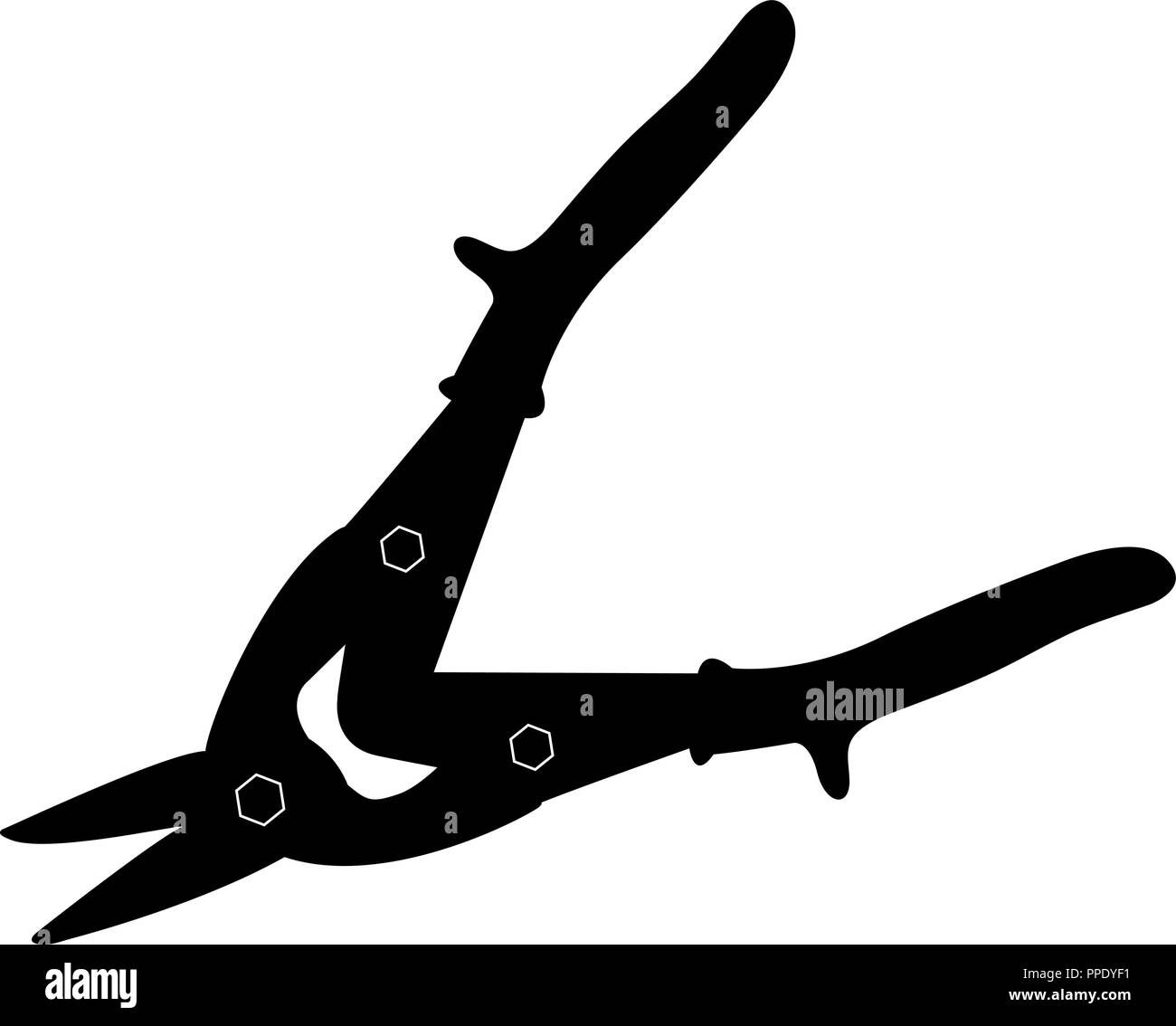 Zangen Zangen Silhouette auf weißem Hintergrund Vektor-illustration isoliert. Stock Vektor